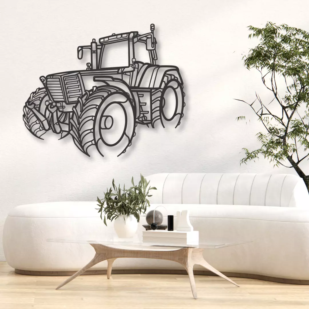 Favorit 926 Traktor Silhouette - Wandbild aus Metall