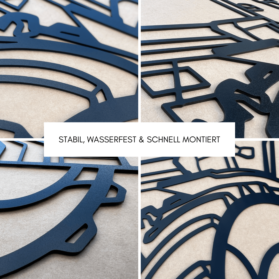 Oldtimer aus dem Jahr 1947 Traktor Silhouette Wanddekoration aus Metall