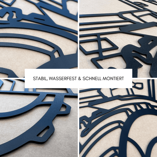 Oldtimer aus dem Jahr 1947 Traktor Silhouette Wanddekoration aus Metall