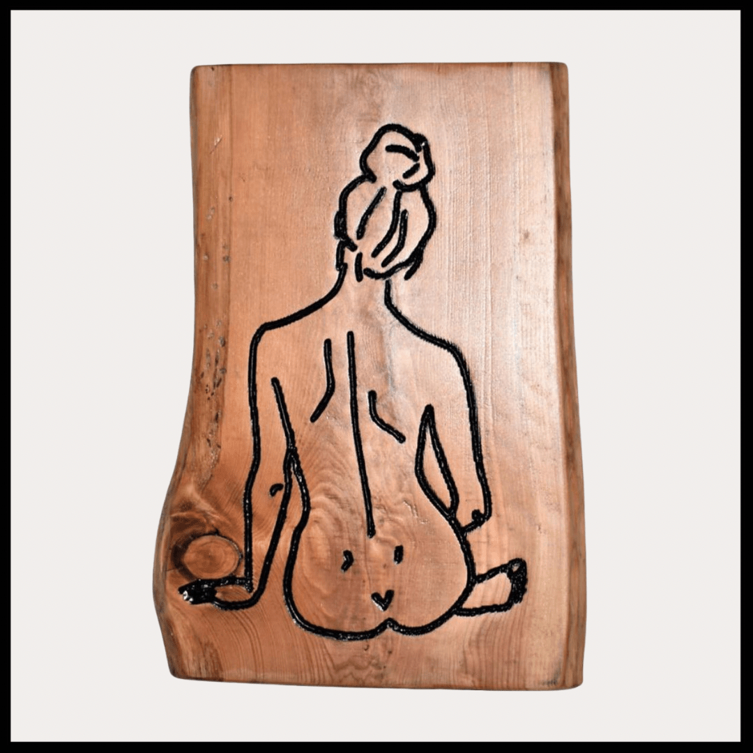 Wandbild Holz Schwarzer-Akt
