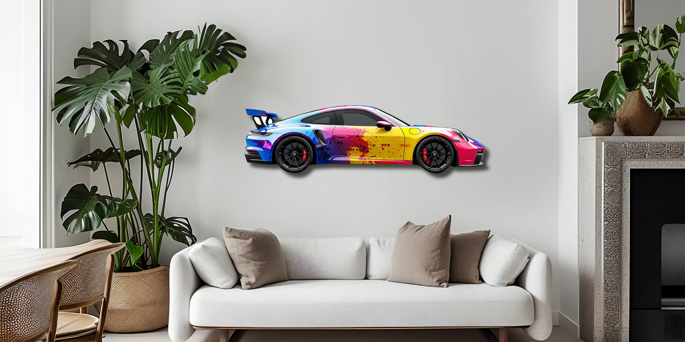 Bunte Wanddekoration