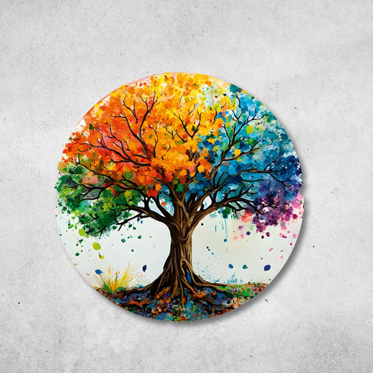 Baum des Lebens - Rundes Metallschild