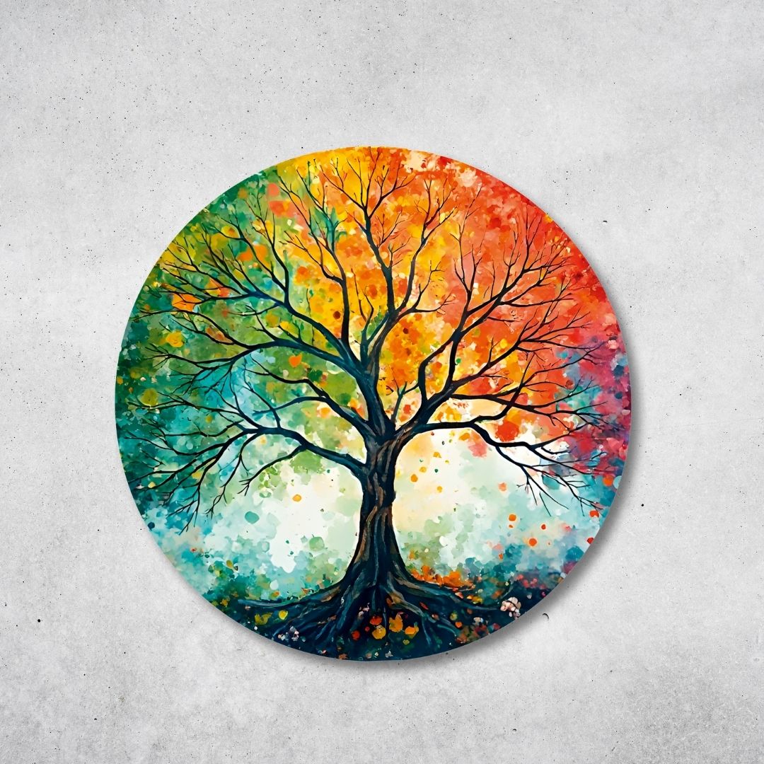 Baum des Lebens - Rundes Metallschild