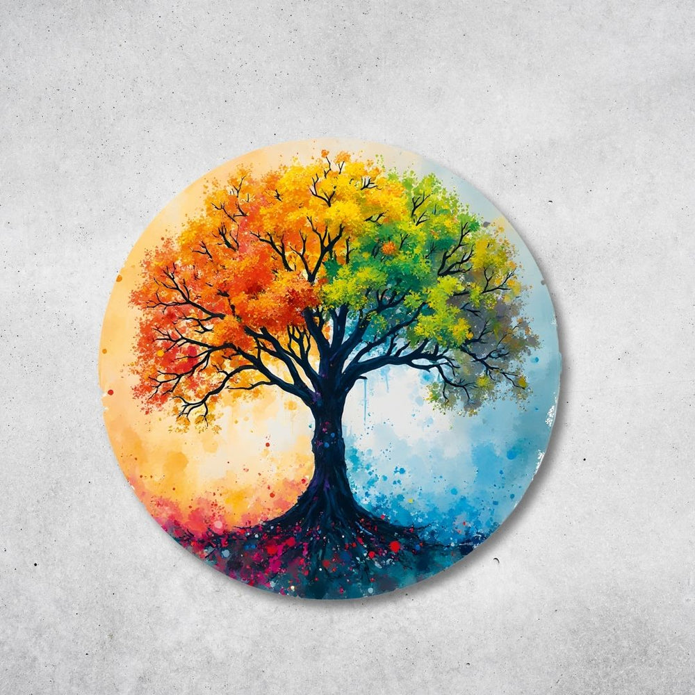 Baum des Lebens - Rundes Metallschild