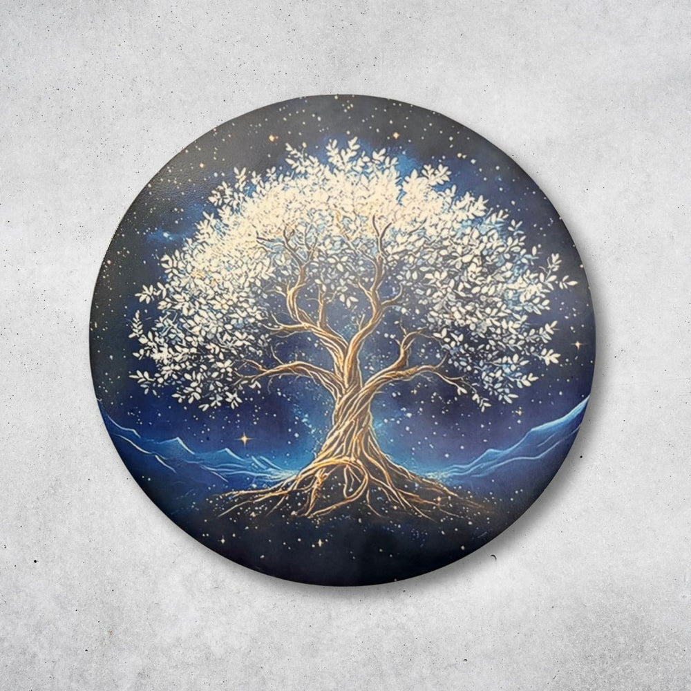 Baum des Lebens - Rundes Metallschild