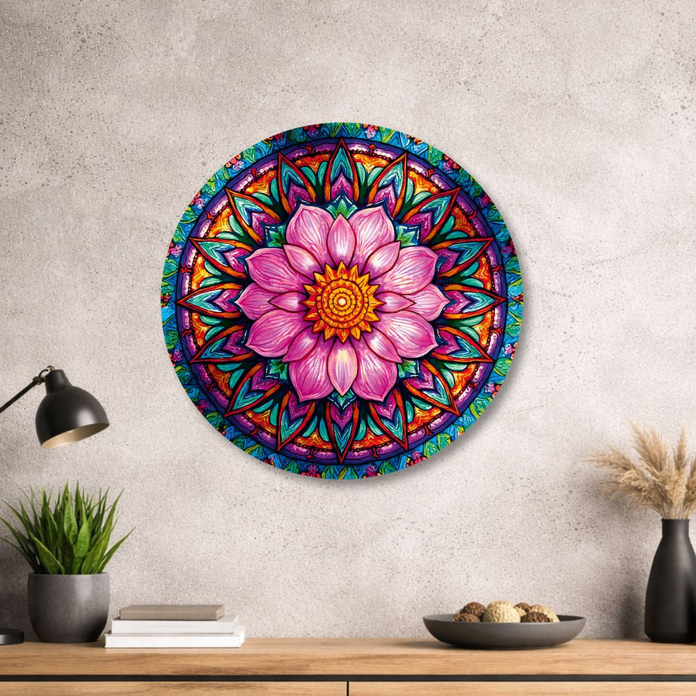 Blume des Lebens  - Rundes Metallschild