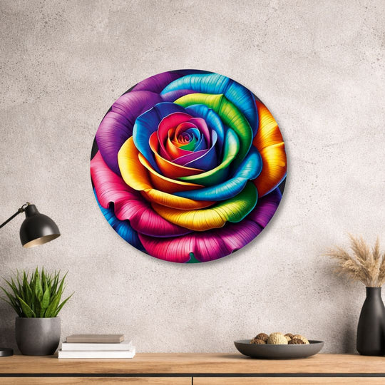 Blume des Lebens - Rundes Metallschild