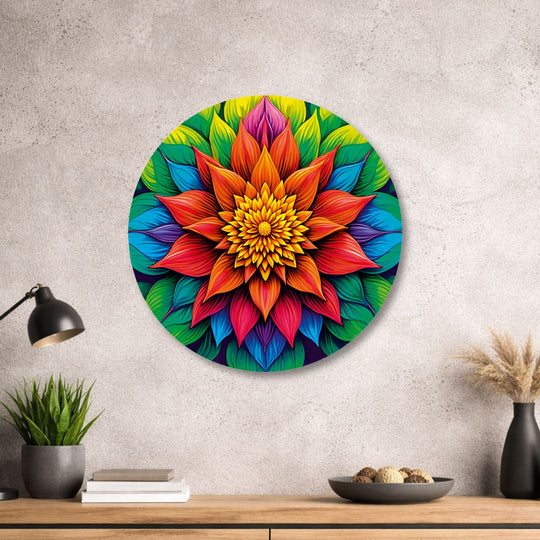 Blume des Lebens - Rundes Metallschild