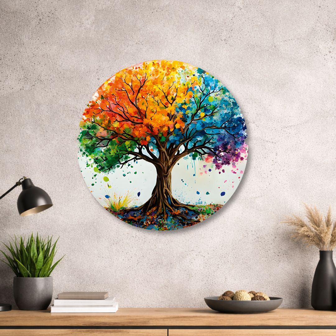 Baum des Lebens - Rundes Metallschild