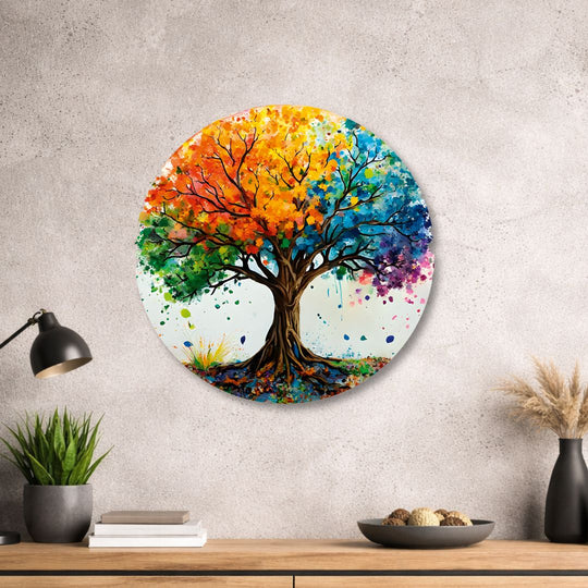 Baum des Lebens - Rundes Metallschild