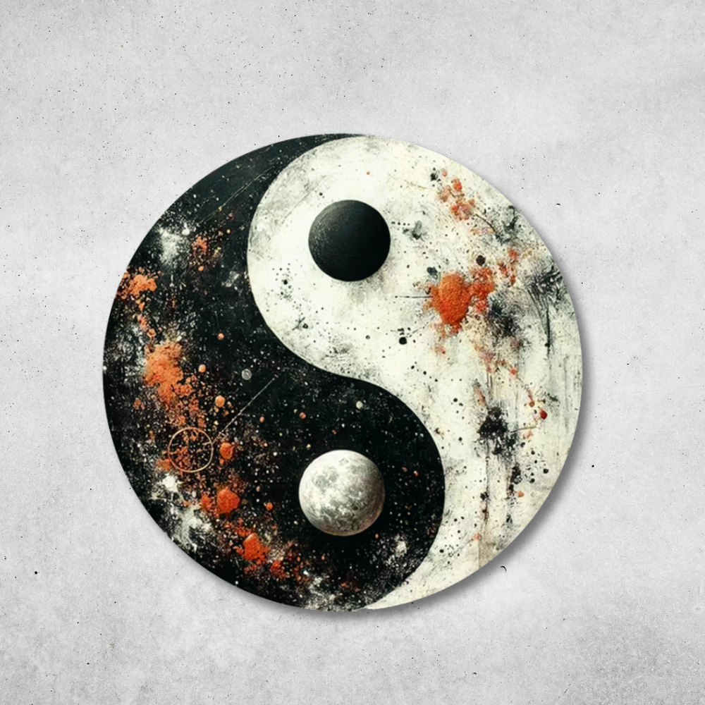 Yin Yang - Rundes Metallschild