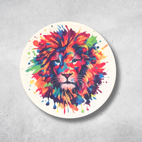 Löwenkopf - Rundes Metallschild