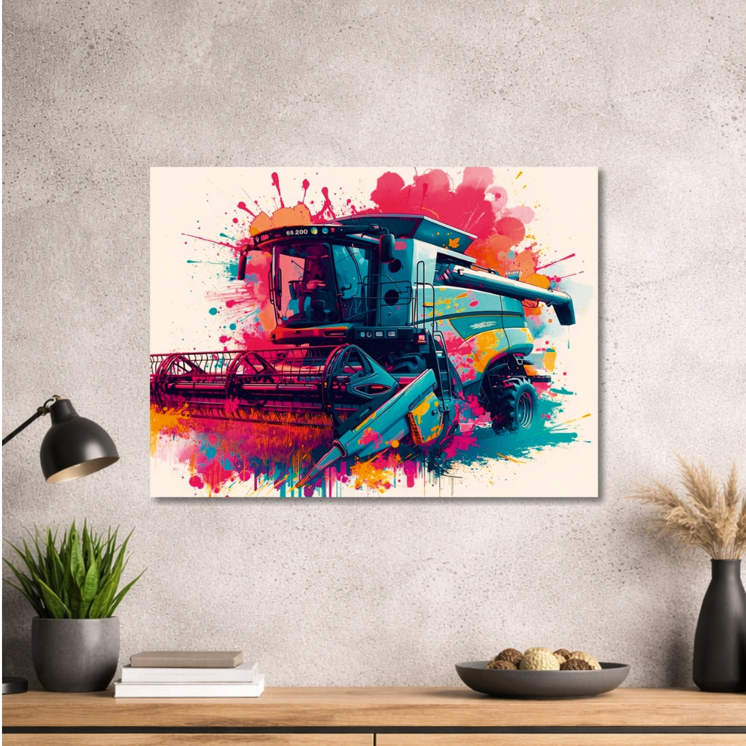 Mähdrescher Design 002 - hochwertiges Design - Bild - Metall