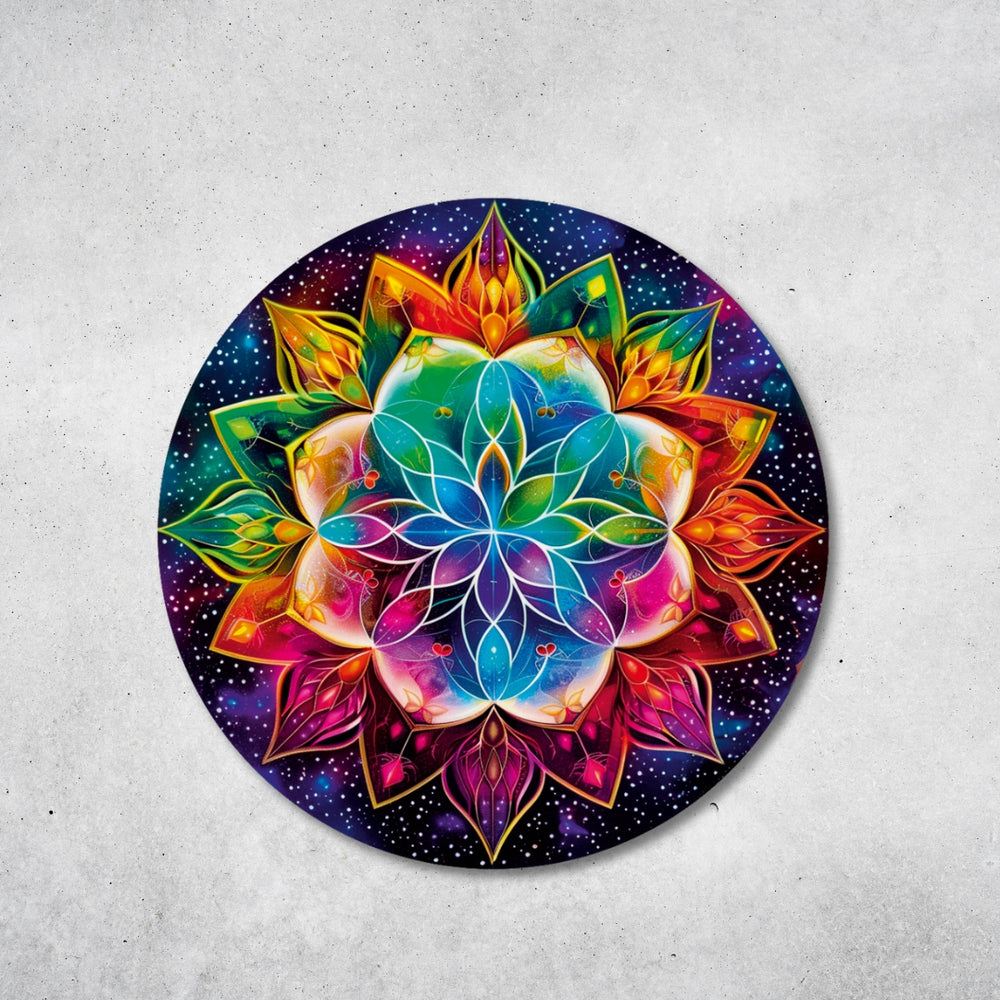 Blume des Lebens - Rundes Metallschild 016