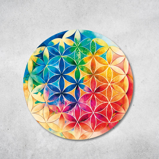 Blume des Lebens - Rundes Metallschild 015