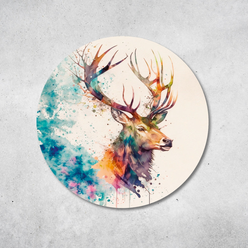 Hirsch Design - Rundes Metallschild