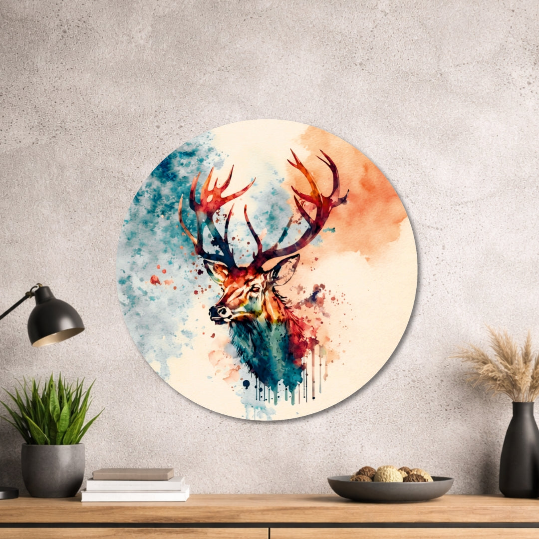 Hirsch Design - Rundes Metallschild