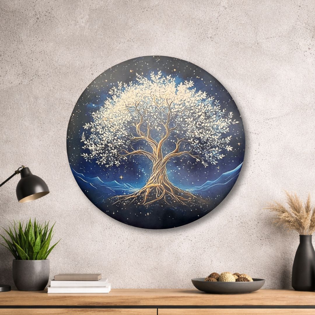 Baum des Lebens - Rundes Metallschild