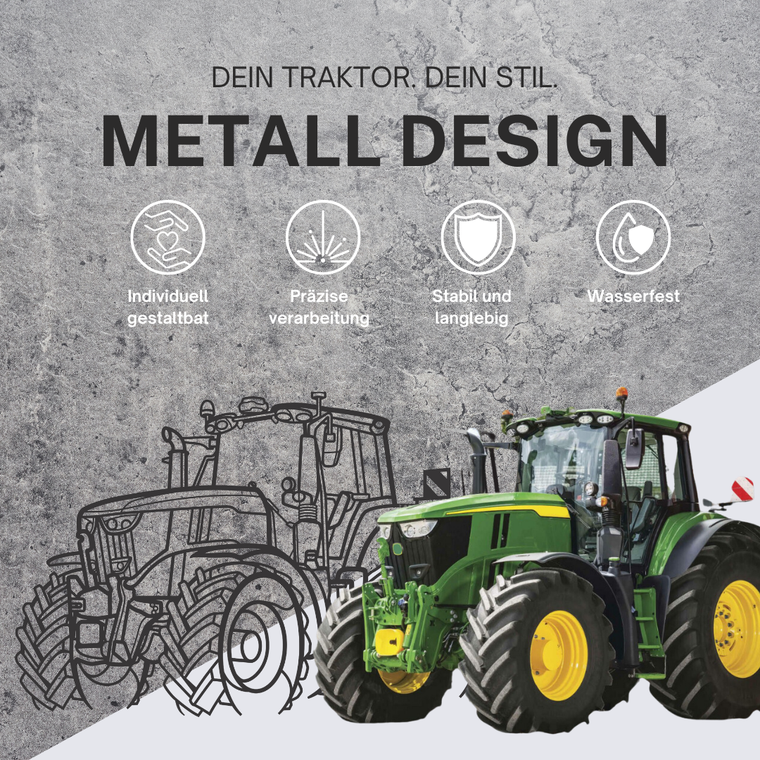 Dein Traktor. Dein.Stil. Dein Metall Wandbild: individuell gestaltet