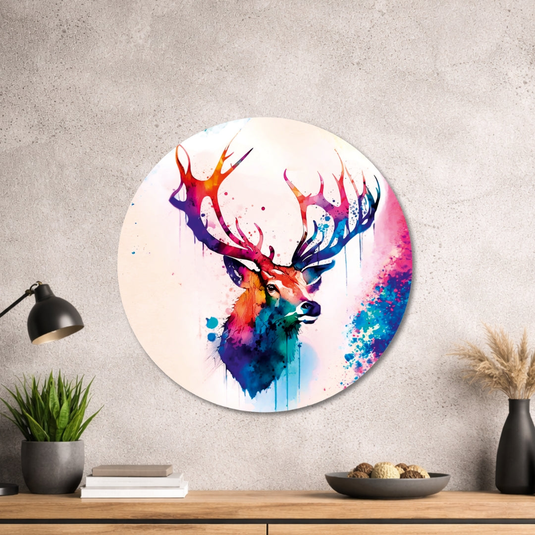 Hirsch Design - Rundes Metallschild