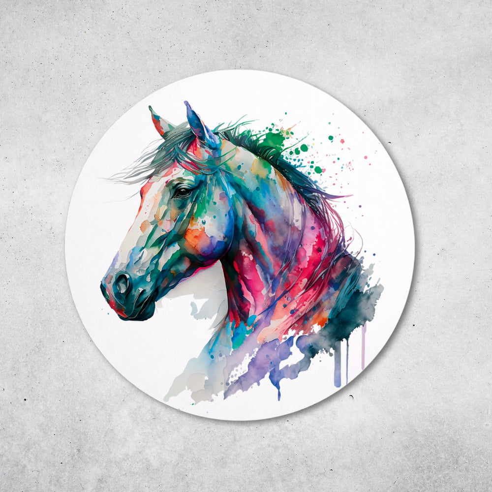 Pferde Design - Rundes Metallschild