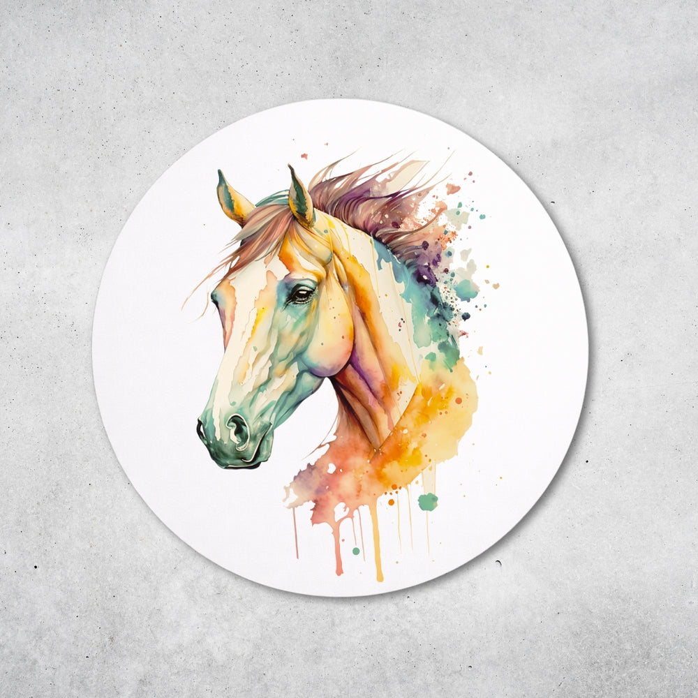 Pferde Design - Rundes Metallschild