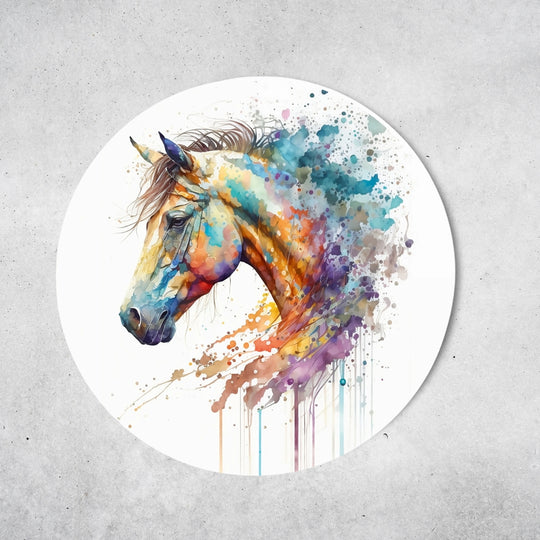 Pferde Design - Rundes Metallschild