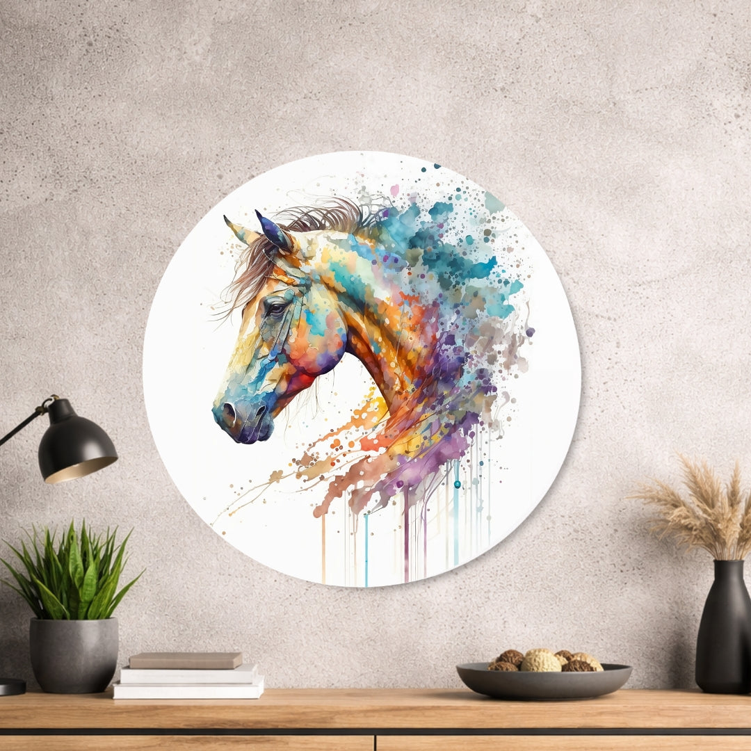 Pferde Design - Rundes Metallschild