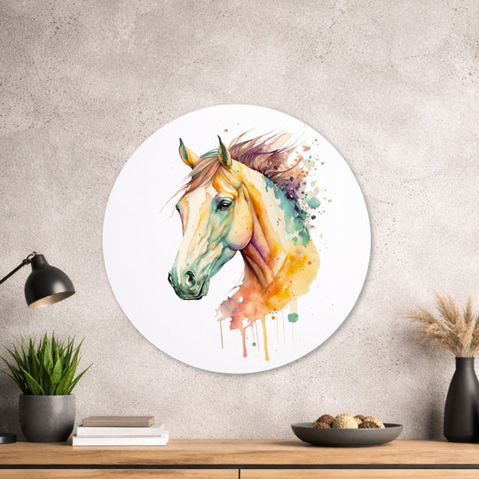 Pferde Design - Rundes Metallschild