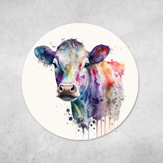 Rinder Design - Rundes Metallschild