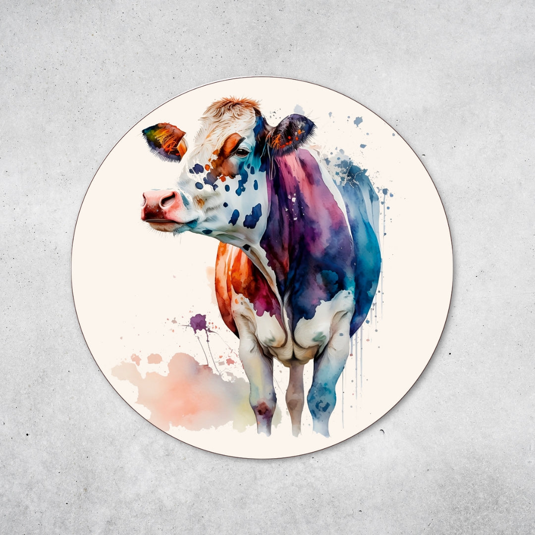 Rinder Design - Rundes Metallschild