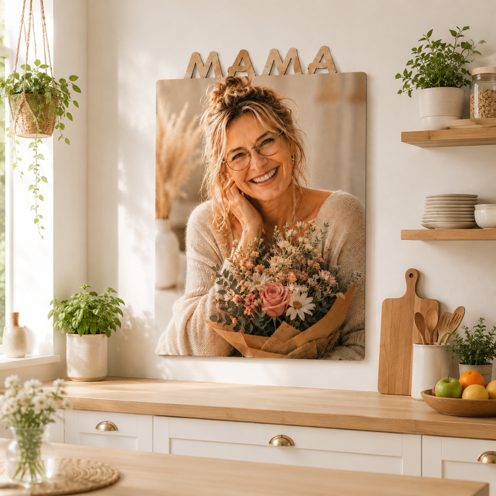 Personalisiertes Holzbild mit Schriftzug – Familie, Mama, Papa oder Baby | Individuelle Wanddeko aus Holz