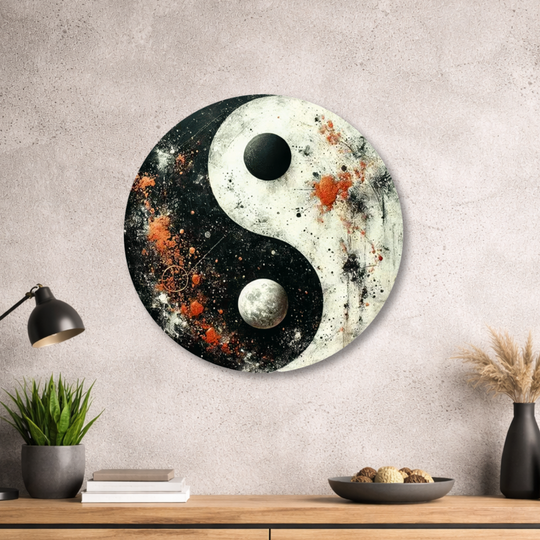 Yin Yang - Rundes Metallschild