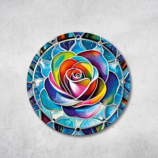 Blume des Lebens - Rundes Metallschild