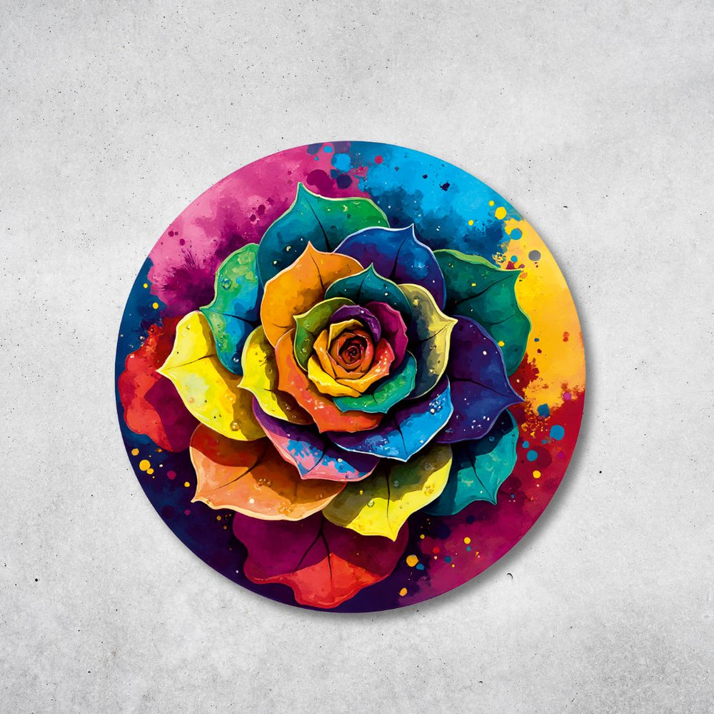 Blume des Lebens - Rundes Metallschild