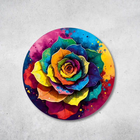 Blume des Lebens - Rundes Metallschild