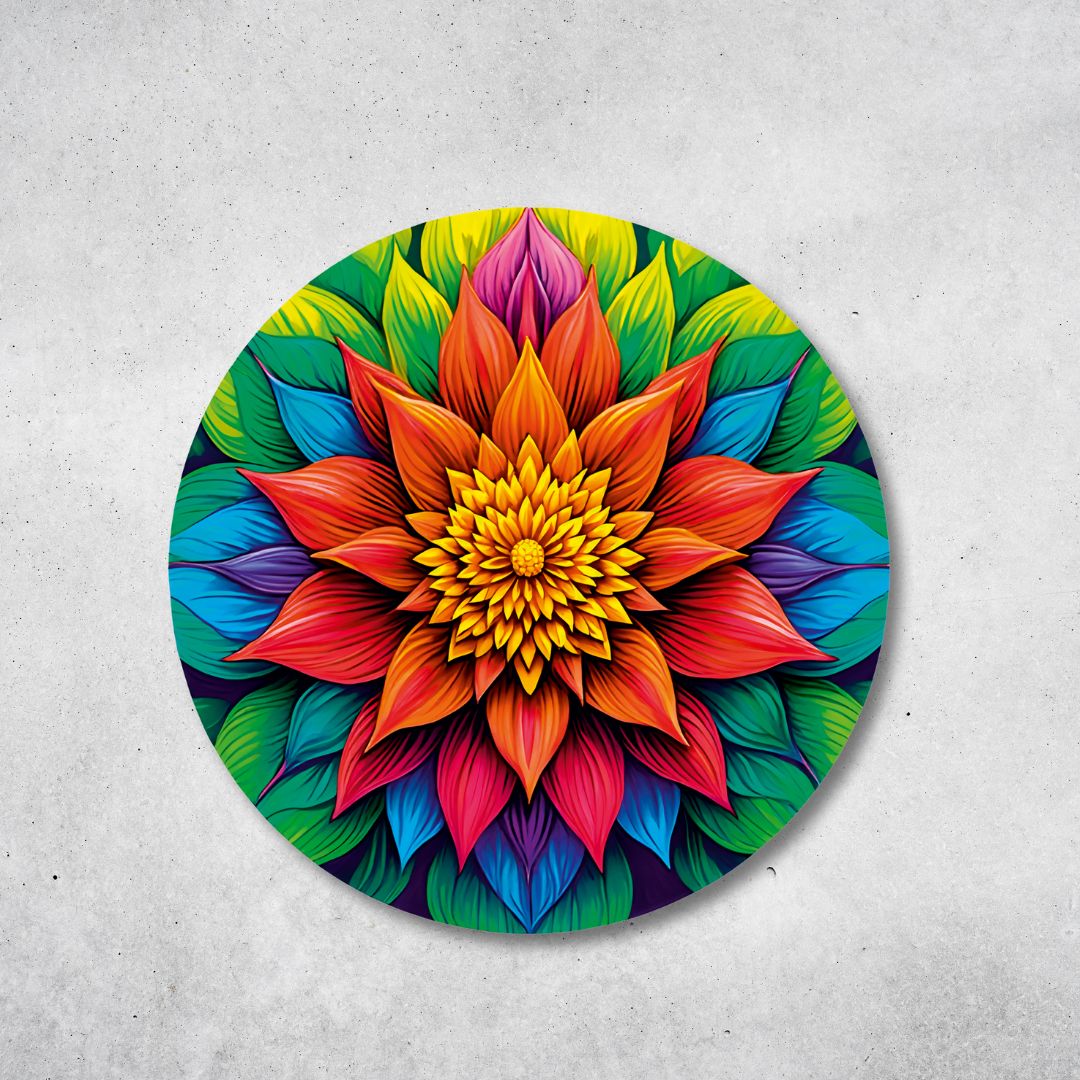 Blume des Lebens - Rundes Metallschild