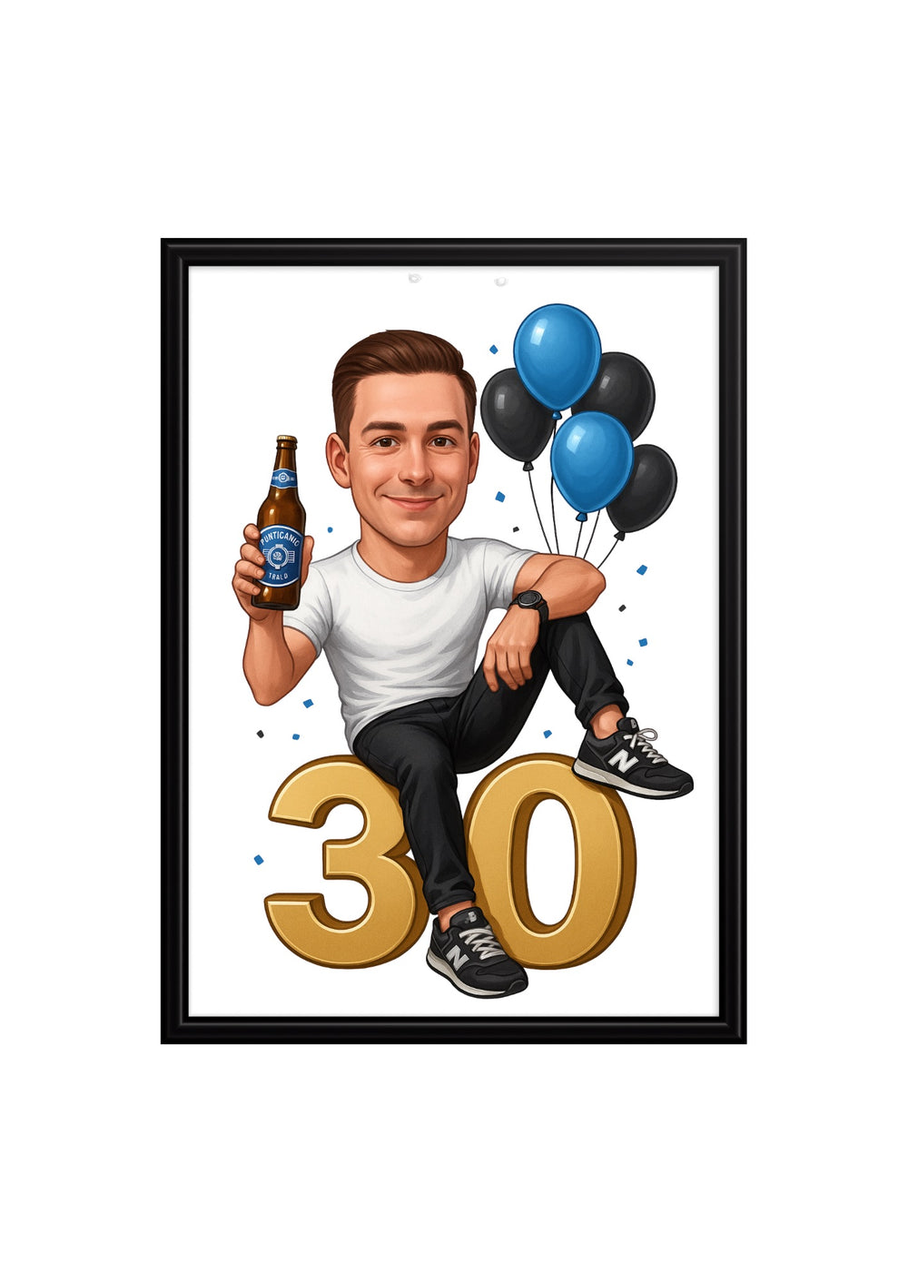 🎉 Personalisierte Geburtstags-Karikatur auf Metall