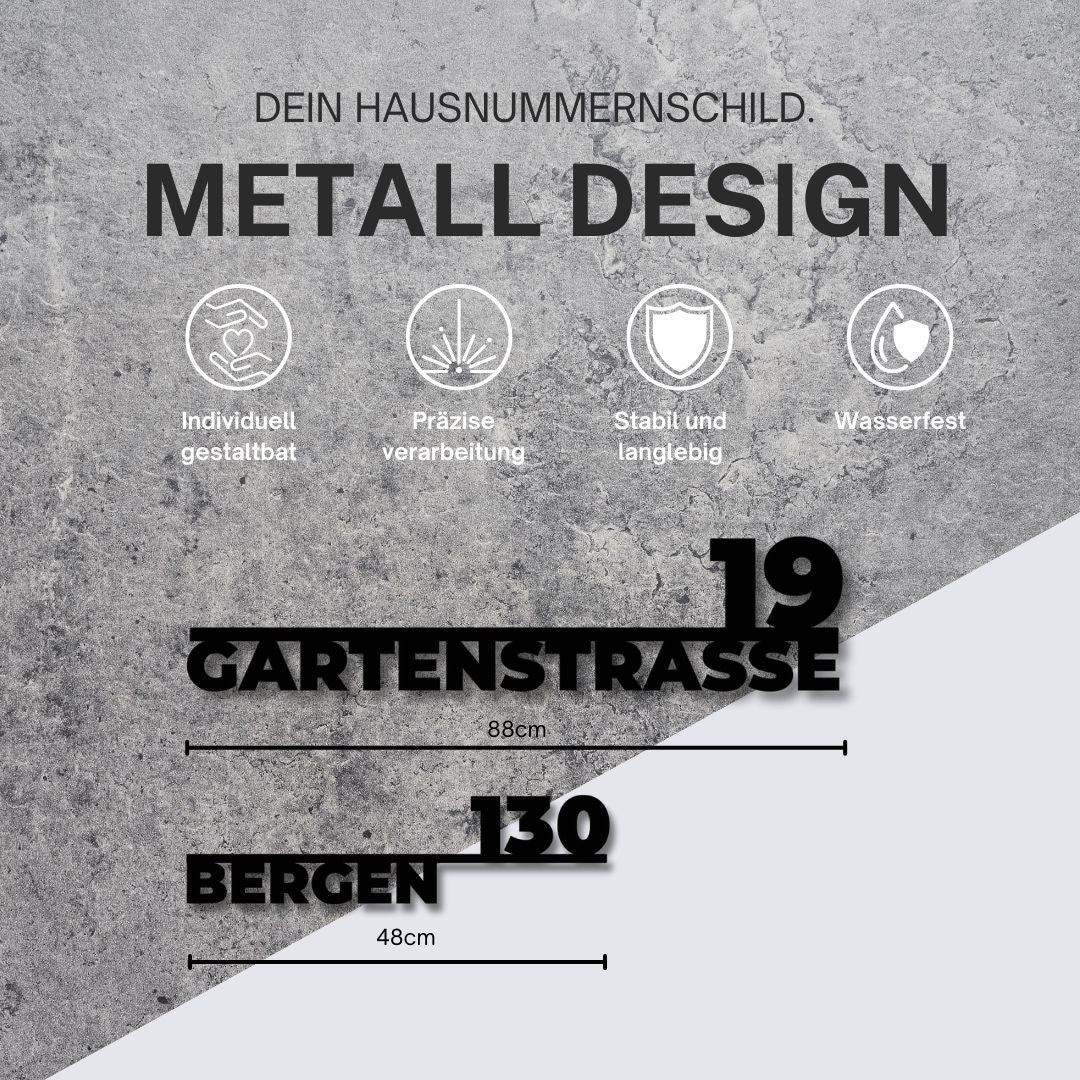 Hausnummerschild – Modernes Metallschild im klaren Design