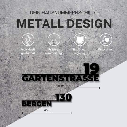 Hausnummerschild – Modernes Metallschild im klaren Design