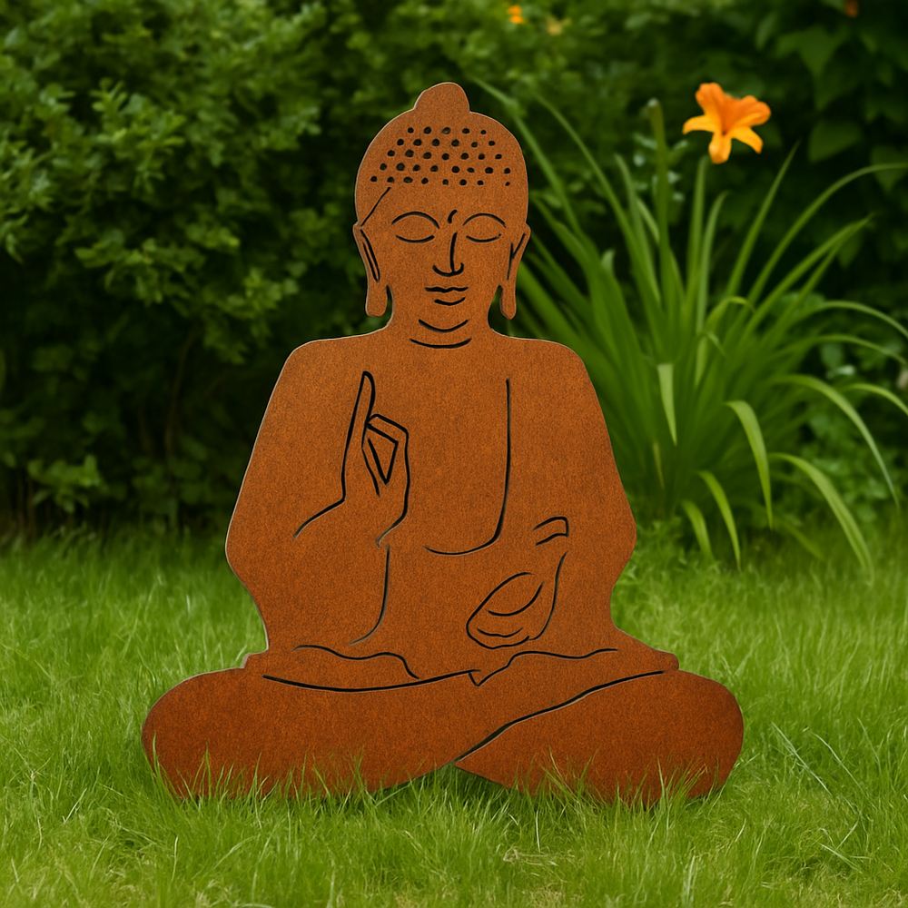 Buddha sitzend - Elegante Metalldeko