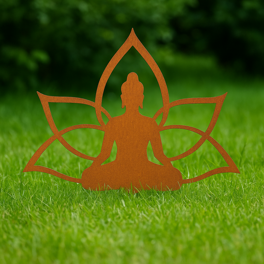 Buddha sitzend - Elegante Metall-Deko