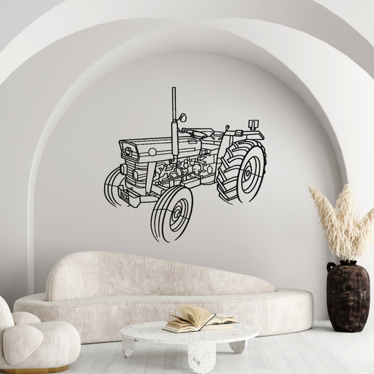 Ferg 135 Oldtimer Traktor Silhouette - Wandbild aus Metall