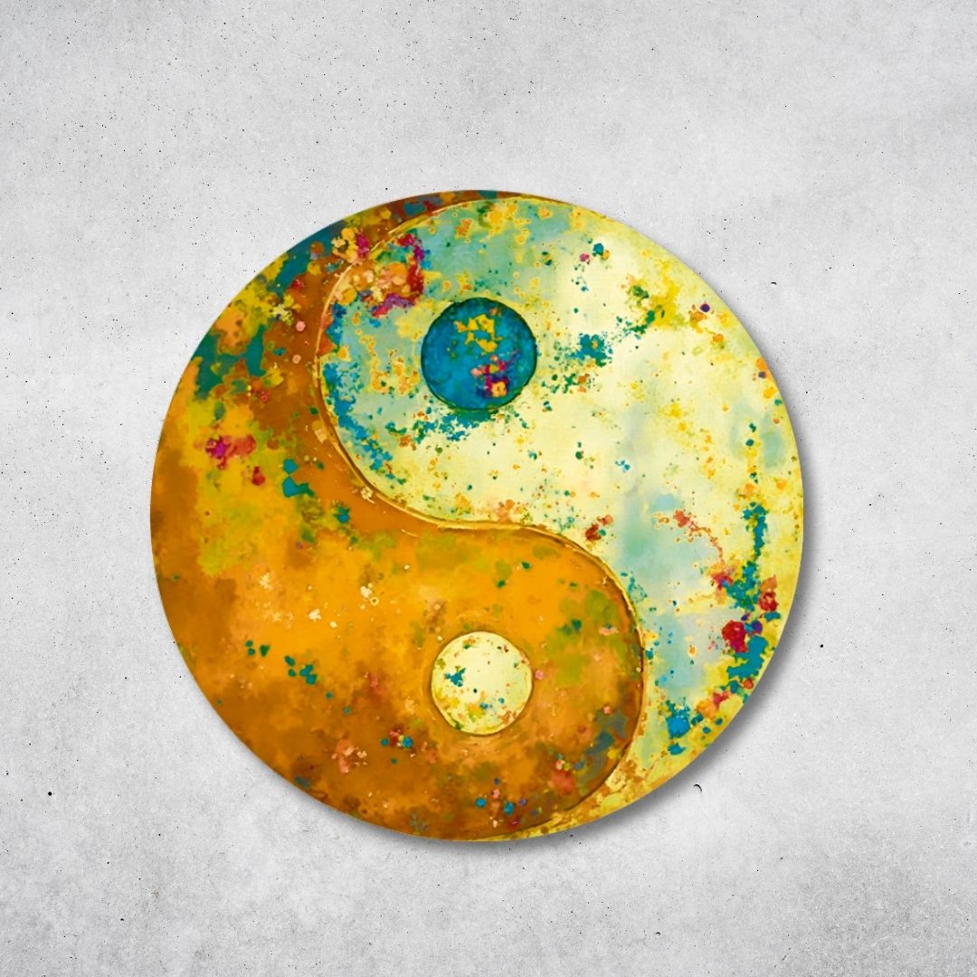 Yin Yang - Rundes Metallschild