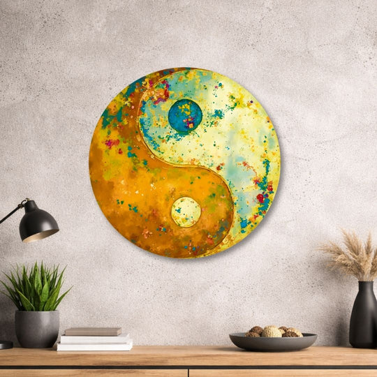 Yin Yang - Rundes Metallschild