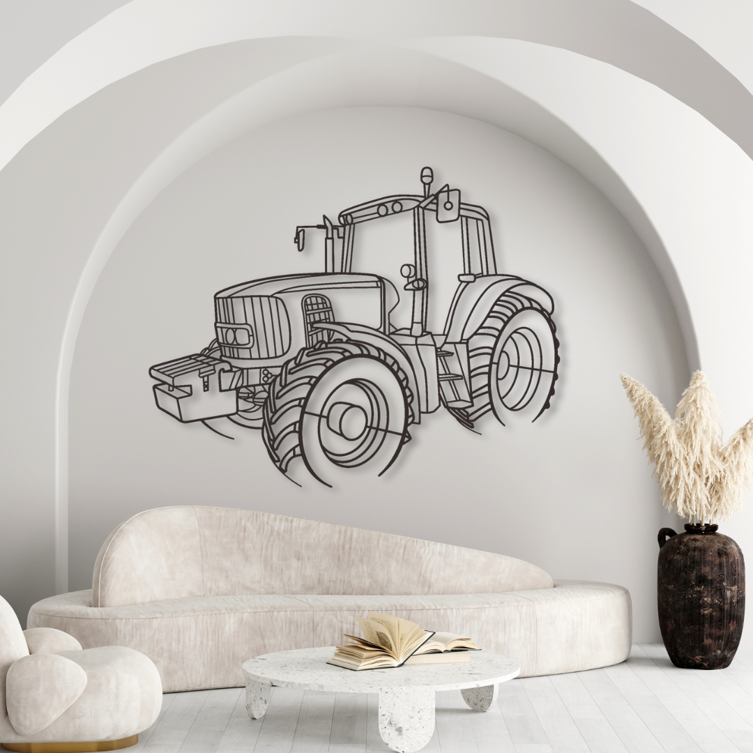 JD 6930 Traktor Silhouette - Wandbild aus Metall