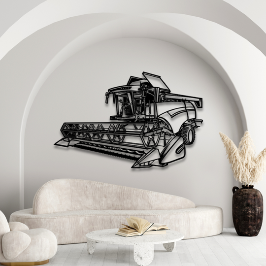 Mähdrescher Silhouette - Wandbild aus Metall - Erntemaschine