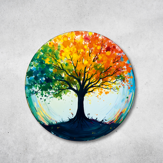 Baum des Lebens - Rundes Metallschild