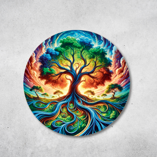 Baum des Lebens - Rundes Metallschild