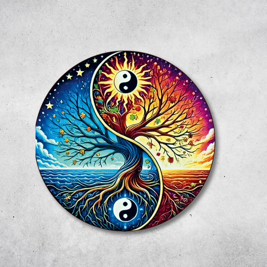 Baum des Lebens - Rundes Metallschild